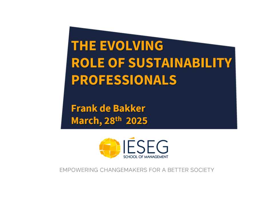 The evolving role of sustainability professionals